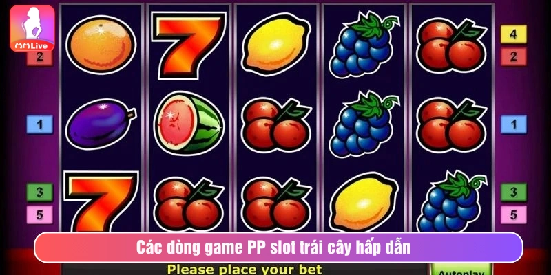Các dòng game PP slot trái cây hấp dẫn 
